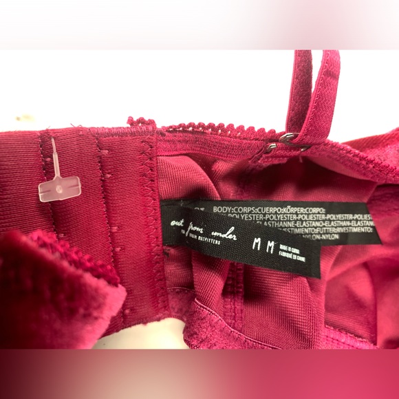 Vibrant Burgundy Velvet Corset Crop Top Bralette Urban Oufitters Out from Under - Picture 6 of 11
